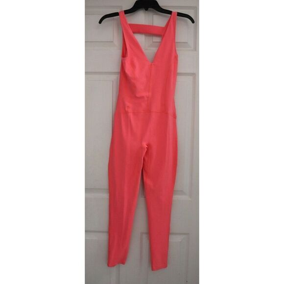 FP Movement OB1745676 Women's Sz L Neon Coral Never Better 1-Piece Jumpsuit - Picture 1 of 14